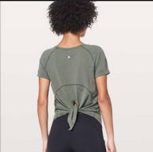 Lululemon Roll Sleeve Back Slit Yoga Top